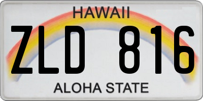 HI license plate ZLD816