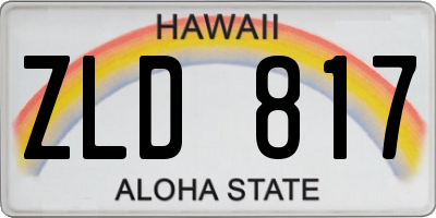 HI license plate ZLD817