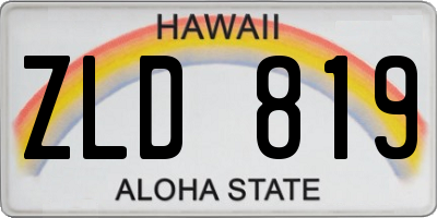 HI license plate ZLD819