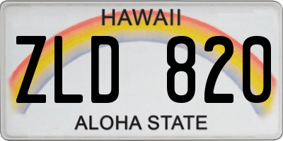 HI license plate ZLD820