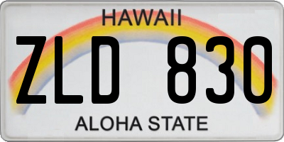 HI license plate ZLD830