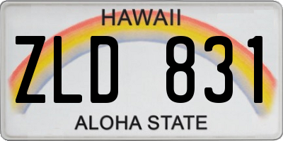 HI license plate ZLD831