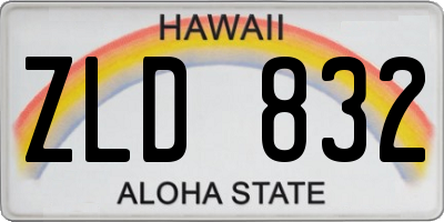 HI license plate ZLD832