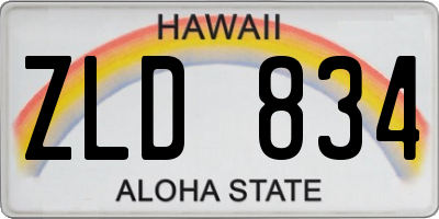 HI license plate ZLD834