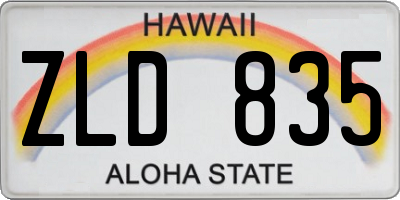 HI license plate ZLD835