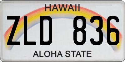 HI license plate ZLD836