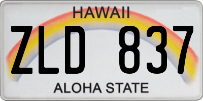 HI license plate ZLD837
