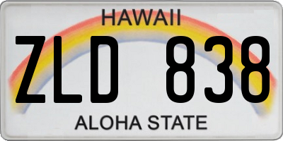 HI license plate ZLD838