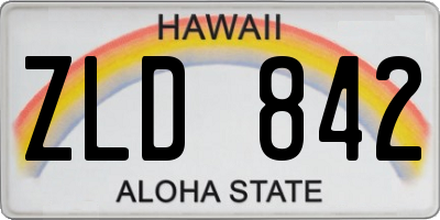 HI license plate ZLD842