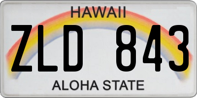 HI license plate ZLD843