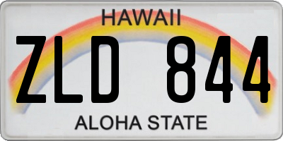 HI license plate ZLD844