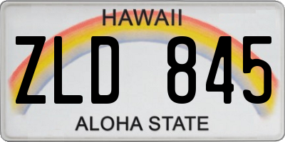 HI license plate ZLD845