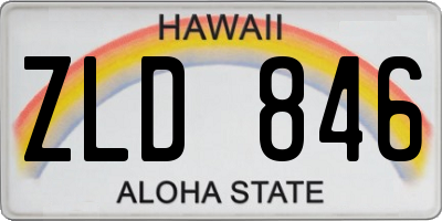 HI license plate ZLD846