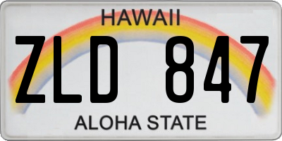 HI license plate ZLD847