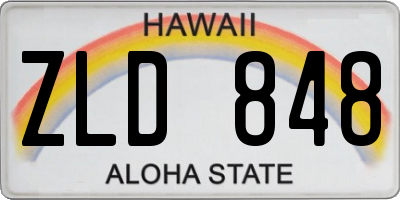 HI license plate ZLD848