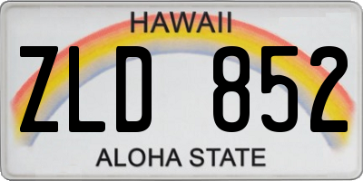 HI license plate ZLD852