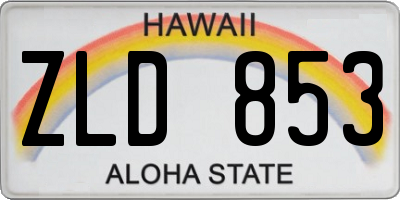 HI license plate ZLD853