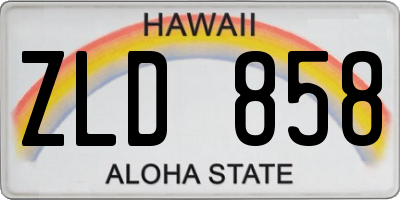 HI license plate ZLD858