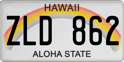 HI license plate ZLD862