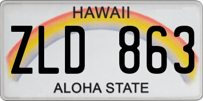 HI license plate ZLD863
