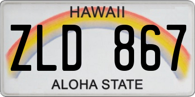 HI license plate ZLD867