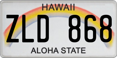 HI license plate ZLD868