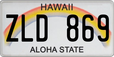 HI license plate ZLD869