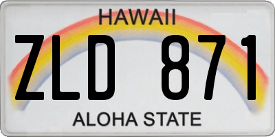 HI license plate ZLD871