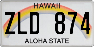 HI license plate ZLD874