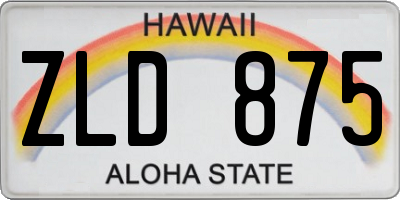 HI license plate ZLD875