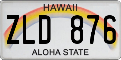 HI license plate ZLD876