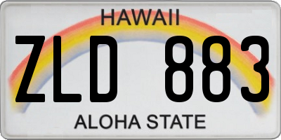 HI license plate ZLD883