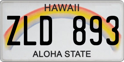 HI license plate ZLD893