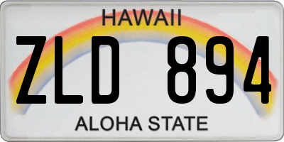 HI license plate ZLD894