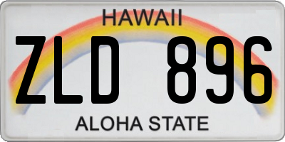 HI license plate ZLD896