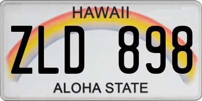 HI license plate ZLD898