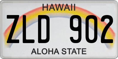 HI license plate ZLD902