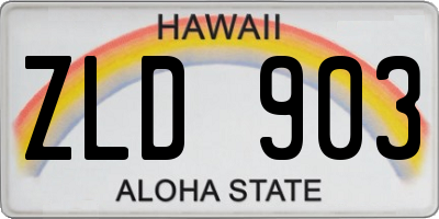 HI license plate ZLD903