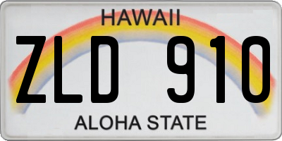HI license plate ZLD910
