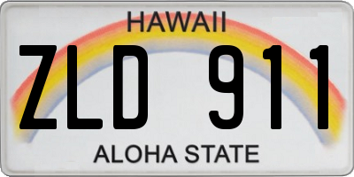 HI license plate ZLD911