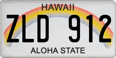 HI license plate ZLD912