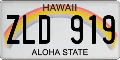HI license plate ZLD919