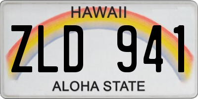 HI license plate ZLD941