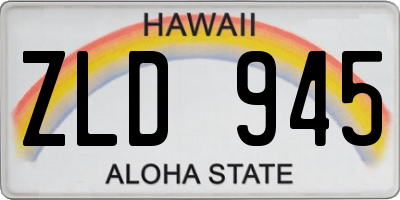 HI license plate ZLD945