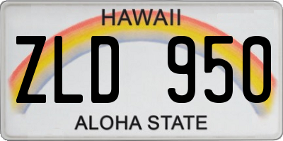 HI license plate ZLD950