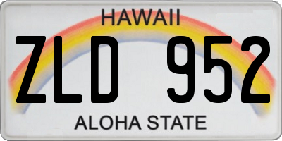 HI license plate ZLD952