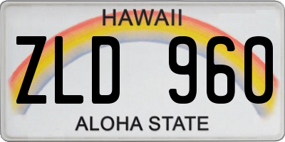 HI license plate ZLD960