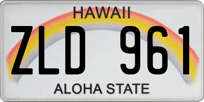 HI license plate ZLD961
