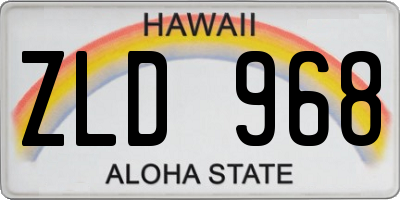 HI license plate ZLD968