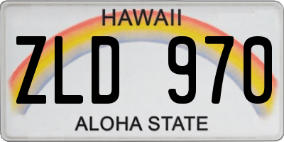 HI license plate ZLD970